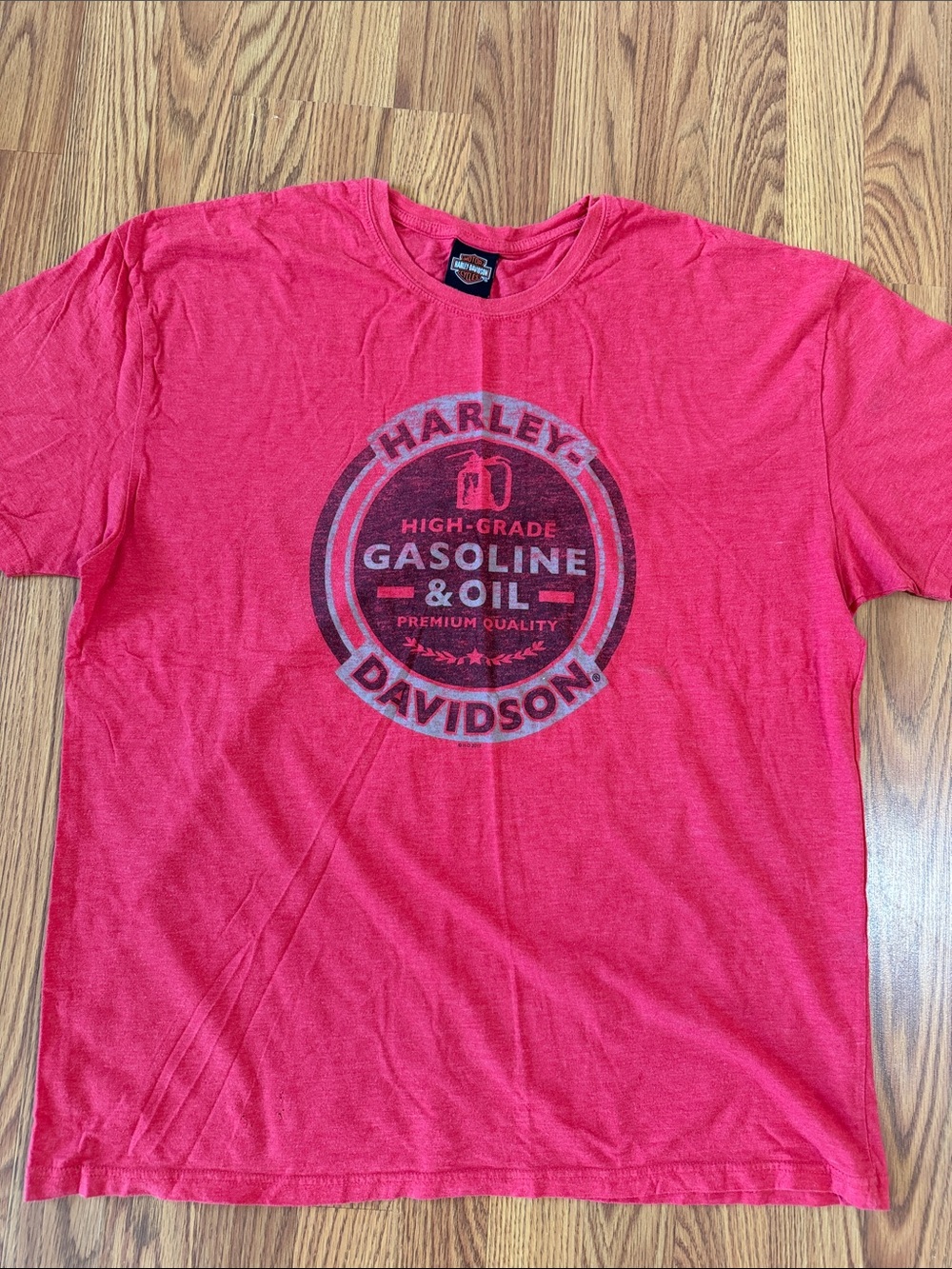 Harley-Davidson Red Graphic Gasoline & Oil Short Sleeve Tee